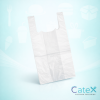 Bulk 2,000 pack of white plastic vest carrier bags 215+130x440mm 14-micron for retail and shops