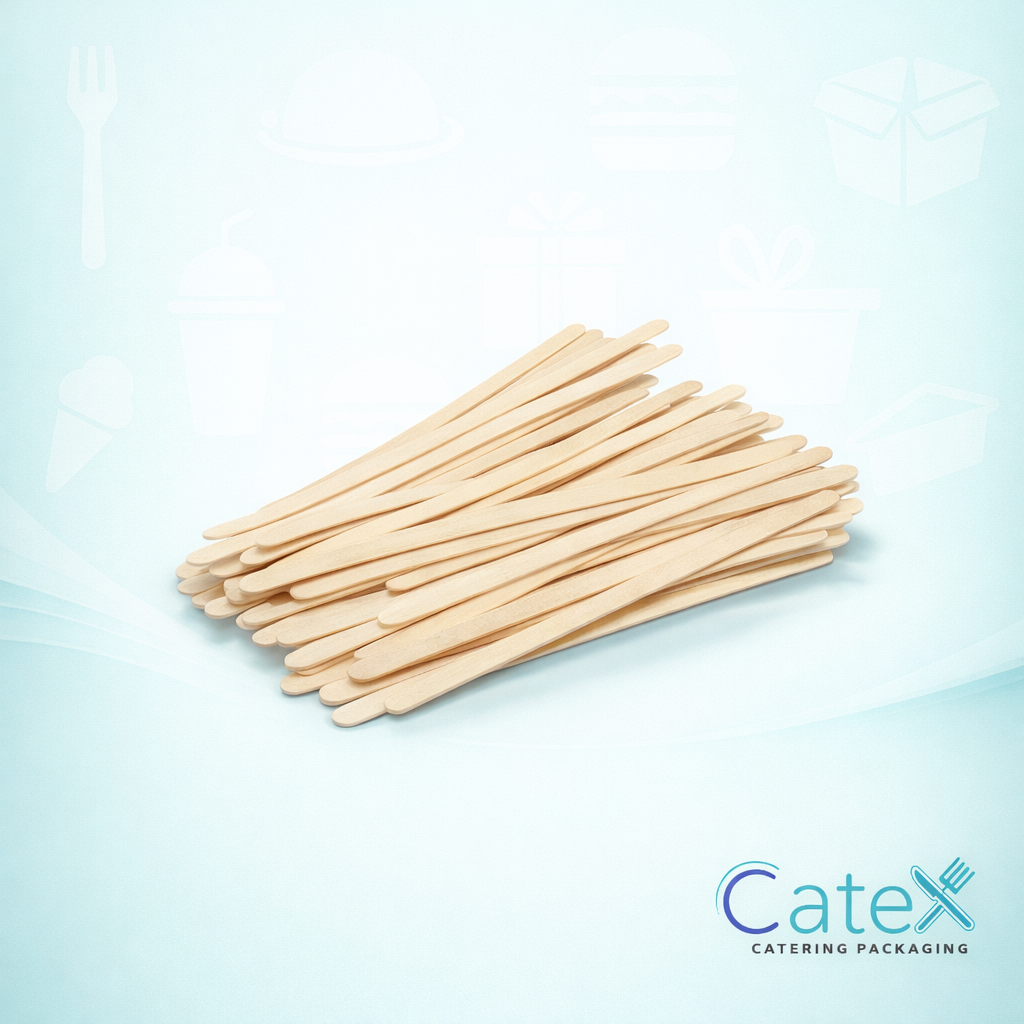 Bulk 1000 pack of 7-inch 178mm wooden tea stirrers made from sustainable wood