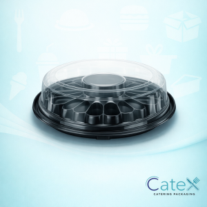 Professional 16 inch clear caterware dome lid with Smartlock click-fit seal for catering platters