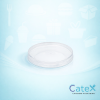 Stack of 16oz clear plastic soup cup lids for professional takeaway and catering use