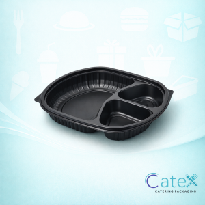 36oz 3 compartment microwave tray base for meal prep and takeaway food service in Ireland