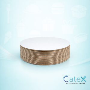 Bulk pack of 100 7 inch silver round cut edge cake cards for professional bakery use