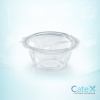 Bulk pack of 300 clear 750cc round hinged salad bowls for professional deli and takeaway food service
