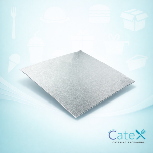 8 inch square single thick silver cake board 3mm thickness individually shrink wrapped