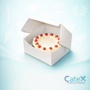 8x8x4 inch square white cardboard cake boxes for professional bakery packaging