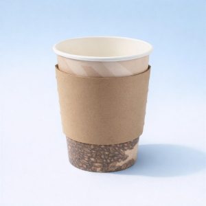 Alternative view of Compostable Kraft 10oz Cup Sleeves - for Catering Service