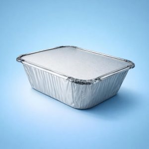 Alternative view of 4 x 5inch Foil Container Lids - for Hot Food Service