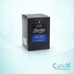 Box of Bewley’s Earl Grey tea bags pack of 20 featuring compostable pyramid bags and bergamot oil