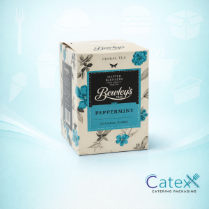 Box of Bewley’s Peppermint Herbal Tea featuring 20 compostable pyramid tea bags