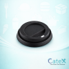Black hot coffee cup lids 1000 pack with secure dome and spill-guard for takeaway in Ireland