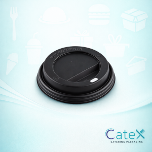 Black hot coffee cup lids 1000 pack with secure dome and spill-guard for takeaway in Ireland