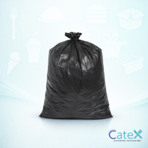 Rolls of black refuse sacks size 26x44 for everyday waste management in Ireland commercial and domestic use