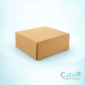Artisan brown kraft folding cake box for whole cakes and pastries in the Irish bakery market
