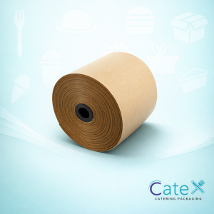 Industrial roll of plain brown kraft paper 262mm wide by 200 meters long