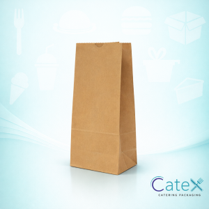 Pack of 500 brown kraft SOS block bottom bags measuring 3.25x5.15x9.75 inches