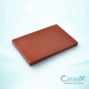 Professional 18x12 inch brown chopping board colour-coded for vegetable and fruit preparation