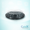 Pack of 50 Caterware crystal clear plastic dome lids with Smartlock secure closing