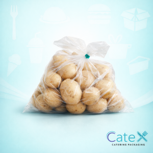 Pack of 1000 clear heavy duty plastic potato bags 5lb capacity for Irish produce retailers