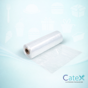 Bulk 10,000 pack of clear HDPE plastic food bags on roll 220x340mm for produce and bakeries