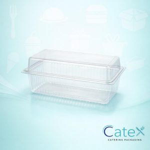 Clear Plastic Hinged Pastry Containers Ireland - Bulk pack of 320 deep 200mm square bakery boxes