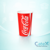 Official Coca Cola branded disposable paper cold cups in various sizes for catering