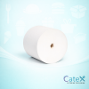 Case of 32 compact coreless 2-ply toilet paper rolls for commercial washrooms