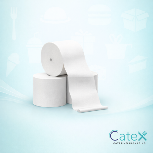 Case of 32 coreless toilet paper rolls 2-ply pure soft white tissue 88m length for commercial washrooms in Ireland
