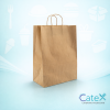Large flat brown kraft paper counter bags for retail and bakery use in the Irish market
