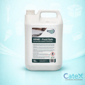 5 Litre bottle of Genie Food Safe concentrated cleaner sanitiser for commercial kitchens and food prep areas in Ireland