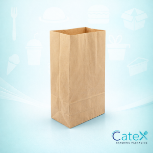 Pack of 250 heavy duty 80 GSM brown kraft SOS block bottom bags measuring 10x16x17 inches