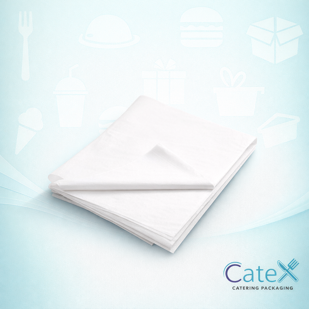 Bulk ream of 1000 white imitation pure bleached greaseproof paper sheets 14 x 18 inch for food wrapping