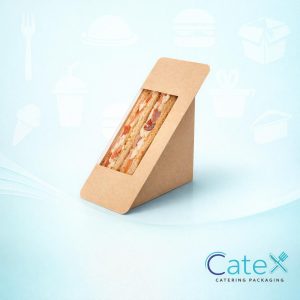 Bulk pack of 500 brown Kraft heat seal sandwich wedge packs for airtight commercial packaging