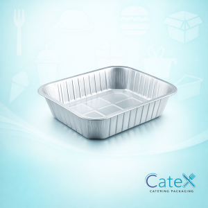 Pack of 500 large heavy-duty smoothwall aluminium foil trays for family ready meals