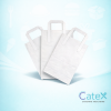 Pack of 250 large white kraft paper carrier bags with handles measuring 10x15x12 inches