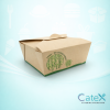 Leaf Bamboo compostable food box with folding lock lid for eco-friendly takeaway