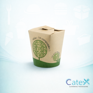 Eco-friendly bamboo compostable noodle box with leak-proof PLA lining for hot food