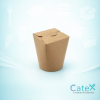 Leak-proof brown kraft noodle boxes with poly-lining and round base for hot food