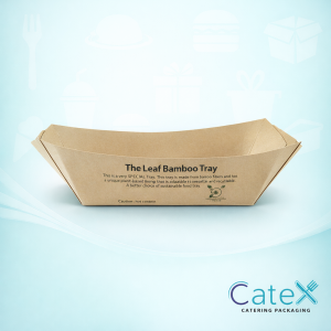 Natural bamboo compostable food trays for sustainable street food service