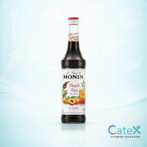 1 Litre professional bottle of Monin Peach Tea Syrup for authentic iced tea in Ireland