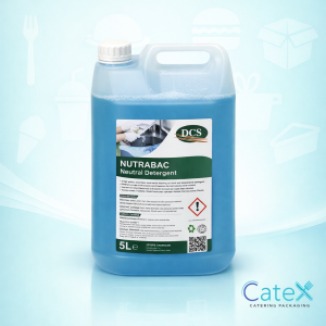 Nutrabac neutral liquid bactericidal detergent for professional kitchen cleaning and manual dishwashing in Ireland