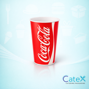 Official Coca-Cola branded red paper cold cups for sodas and chilled beverages