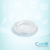 Crystal clear Olympia 2oz portion cup lids featuring a secure snap-fit seal for takeaway sauces