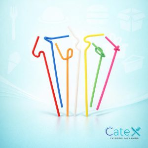 Massive bulk 10,000 pack of Olympia fluorescent plastic flexible bendy drinking straws for bars