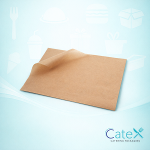 Pack of 1000 plain brown pure greaseproof paper sheets measuring 15x20 inches