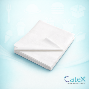 Large plain white pure greaseproof paper sheets for food wrapping and tray lining