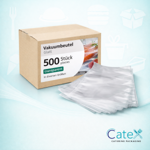 Pack of 500 professional 400x500mm extra-large vacuum pack bags for industrial food preservation and sous-vide
