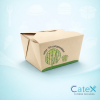 Small 130x105x65mm bamboo compostable food box with secure folding lock lid for sides