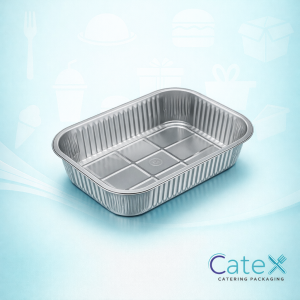 Pack of 500 heavy-duty smoothwall aluminium foil trays for ready meals and roasting