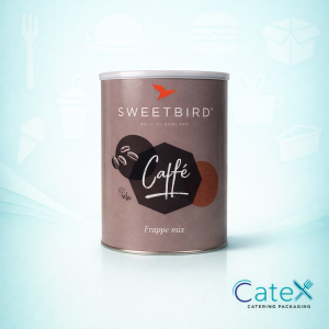 Two 2kg tins of Sweetbird Caffè Frappé mix, Vegan Society approved and dairy free