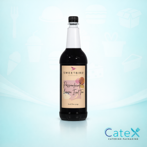 1 Litre bottle of Sweetbird Passionfruit Lemon Iced Tea Syrup for coffee shops and cafés in Ireland